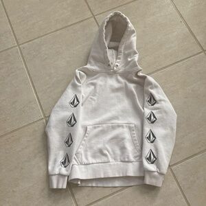White Volcom hoodie, GMJ collaboration.